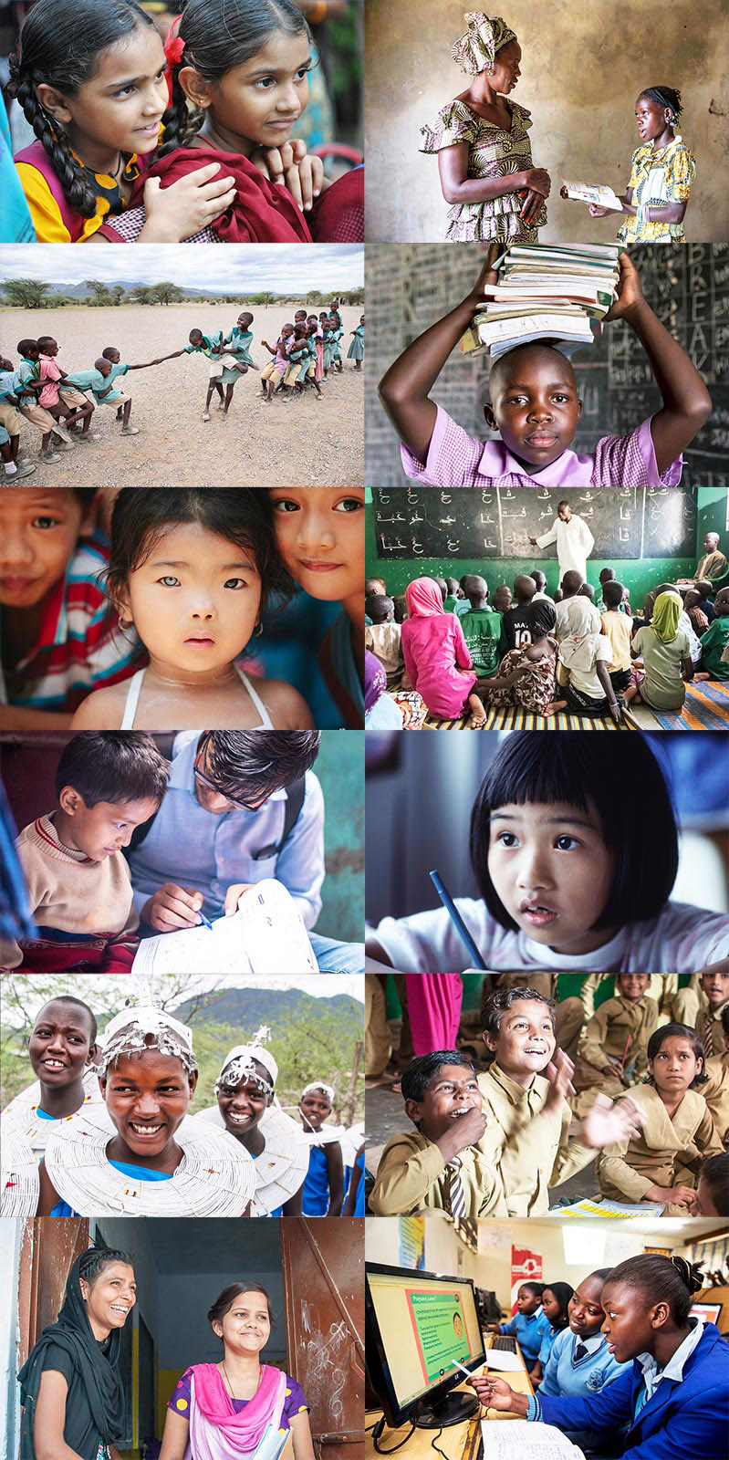 Collage of students across the globe. Photos by Dana Schmidt and Images of Empowerment. Do not copy without permission.