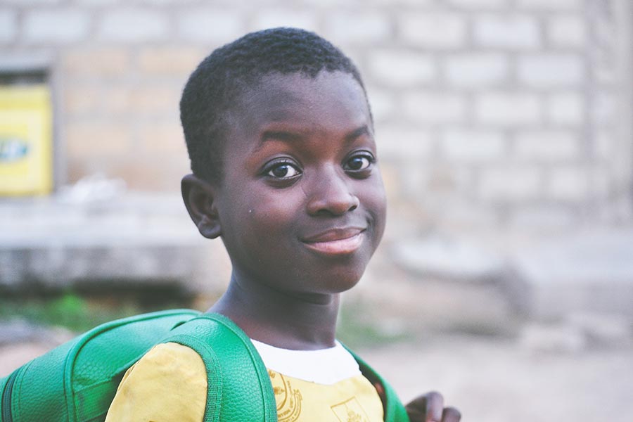 Boy with backpack