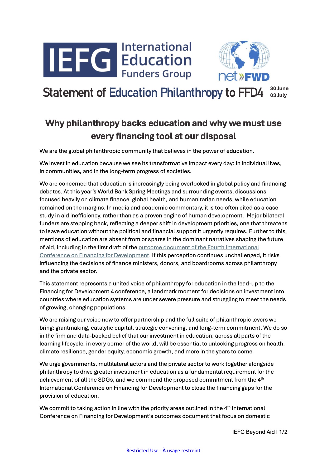 Statement-Education-Philanthropy COVER